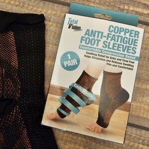 NEW Copper Anti-Fatigue Compression Relief Foot Sleeves Size L/XL